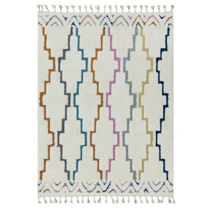An Image of Asiatic Ariana Shaggy Spot Rectangle Rug - 80x150cm - White