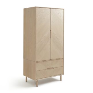 An Image of Habitat Halden Skandi 2 Door 2 Drawer Wardrobe - Natural