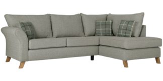 An Image of Argos Home Kayla Right Corner Fabric Sofa - Light Grey