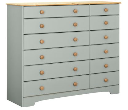 An Image of Argos Home Nordic 6+6 Drawer Chest - Grey & Pine