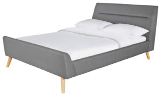 An Image of Habitat Finn Kingsize Bed Frame - Grey