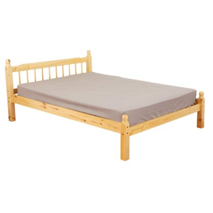 An Image of Pamela Honey Oak Wooden Bed Frame Natural