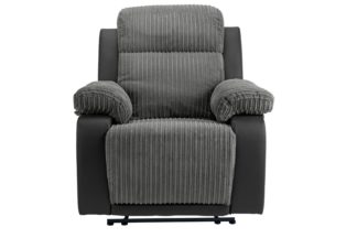 An Image of Argos Home Bradley Fabric Manual Recliner Chair - Charcoal