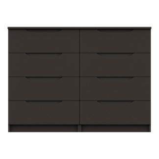An Image of Legato Graphite Gloss 8 Drawer Wide Chest Black