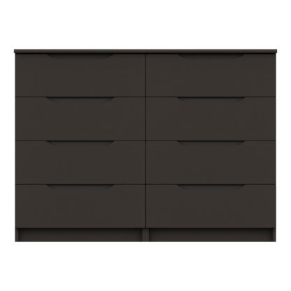 An Image of Legato Graphite Gloss 8 Drawer Wide Chest Black