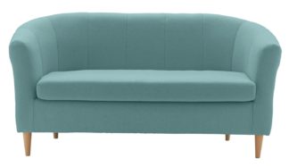 An Image of Habitat Ayres 2 Seater Fabric Tub Sofa - Aqua