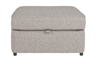 An Image of Habitat Atticus Fabric Storage Footstool - Grey