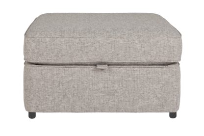 An Image of Habitat Atticus Fabric Storage Footstool - Grey