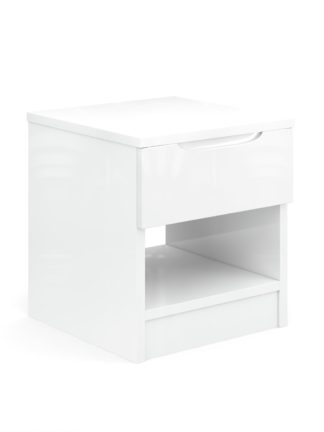 An Image of Legato Gloss 1 Drawer Lamp Table - White