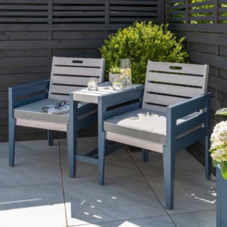 An Image of Galaxy 2 Seater Bistro Set Light Grey