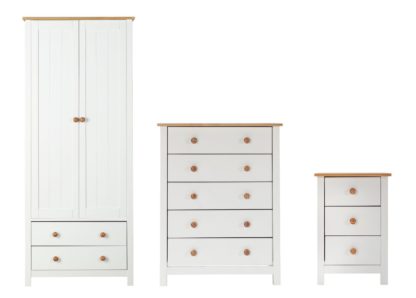 An Image of Habitat Scandinavia 3 Piece 2 Door Wardrobe Set -Two Tone