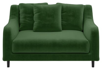 7a0a9dd2a7ca0f0c2bca96622f86e66d04b5cb888e71f00ebf578731a826778e.jpg An Image of Habitat Swift Velvet Cuddle Chair - Moss Green