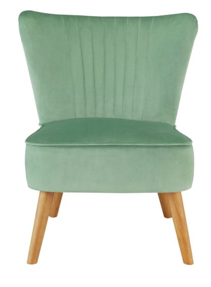 An Image of Habitat Alana Velvet Shell Back Accent Chair - Natural