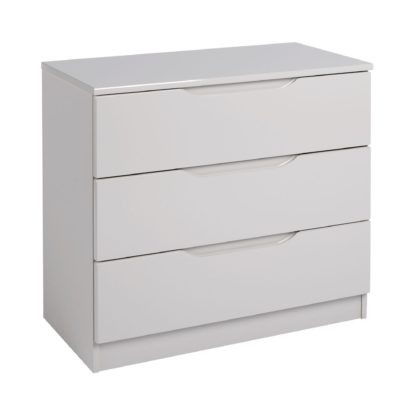 An Image of Legato Light Grey 3 Drawer Chest Cream