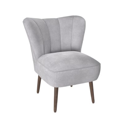 An Image of Abby Chenille Cocktail Chair - Silver Silver