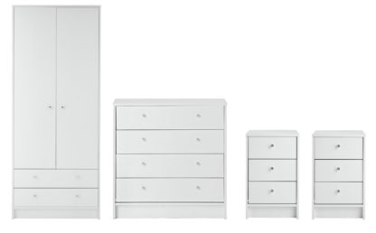 An Image of Habitat Malibu 4 Piece 2 Door Wardrobe Set - White