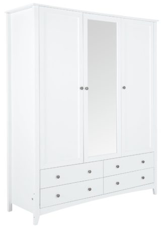 An Image of Habitat Minato 3 Door 4 Drawer Wardrobe - White