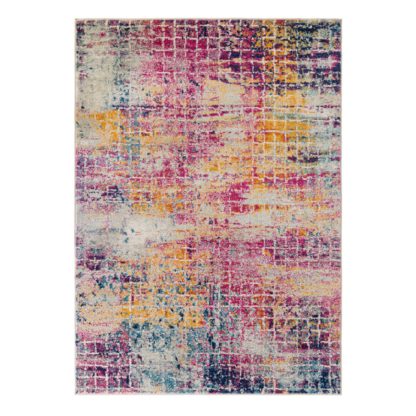 An Image of Urban Lines Geometric Rug Grey, Yellow and Black