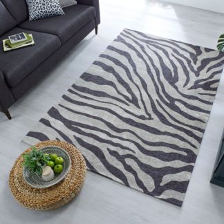 An Image of Wilder Zebra Rug Black, White and Yellow