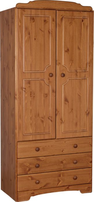 An Image of Argos Home Nordic 2 Door 3 Drawer Wardrobe - Pine