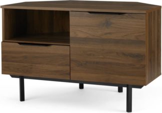 An Image of Damien Corner TV Stand, Walnut & Black