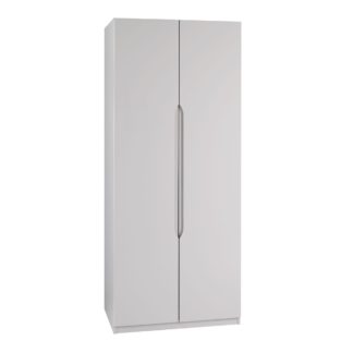 An Image of Legato Light Grey 2 Door Wardrobe Cream