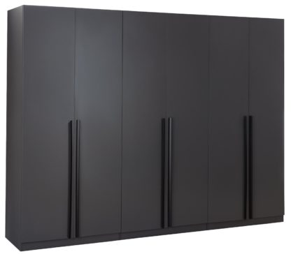 An Image of Habitat Munich 6 Door Wardrobe - Anthracite