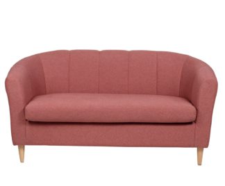 An Image of Habitat Ayres 2 Seater Fabric Tub Sofa - Coral