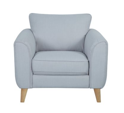 An Image of Habitat Cooper Fabric Armchair - Light Grey