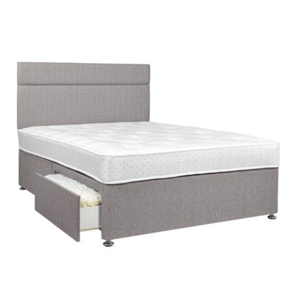 An Image of Argos Home Winslow 600 Pocket 2 Drawer Kingsize Divan - Grey