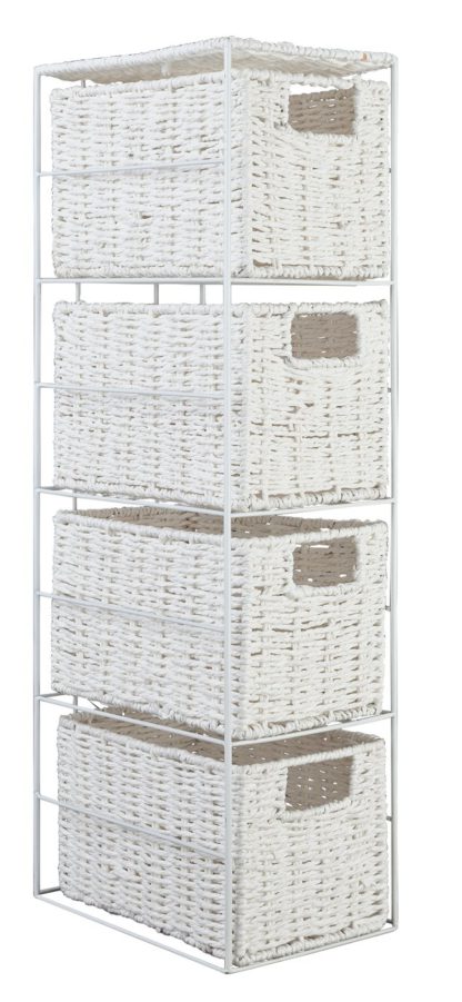 An Image of Argos Home Slimline 4 Drawer Storage Tower - White