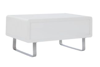 An Image of Habitat Sleigh Gloss Gas Lift Coffee Table - White