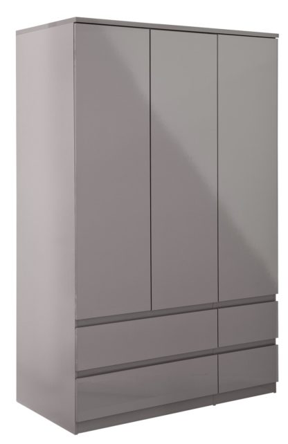 An Image of Habitat Jenson 3 Door 4 Drawer Wardrobe - Oak Effect