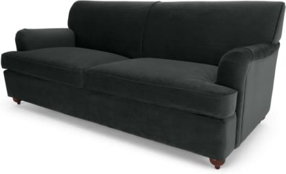 An Image of Orson 3 Seater Sofa Bed, Midnight Grey Velvet