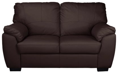 An Image of Argos Home Milano 2 Seater Leather Sofa - Burgundy