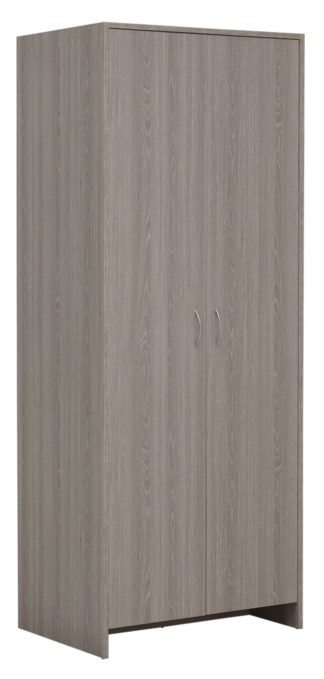 An Image of Argos Home Seville 2 Door Wardrobe - Grey Oak Effect