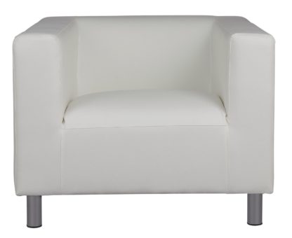 An Image of Habitat Moda Faux Leather Armchair - Grey