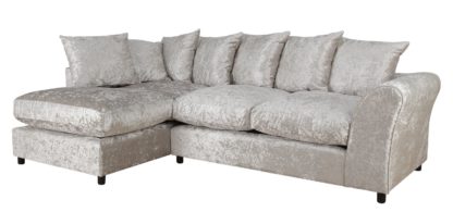 An Image of Argos Home Megan Large Left Corner Fabric Sofa - Silver