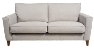 An Image of Habitat Aspen 3 Seater Fabric Sofa - Silver