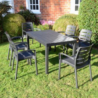 An Image of Trabella Roma 6 Seater Dining Set with Siena Chairs Grey