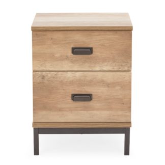 An Image of Fulton Oak 2 Drawer Bedside Table Brown