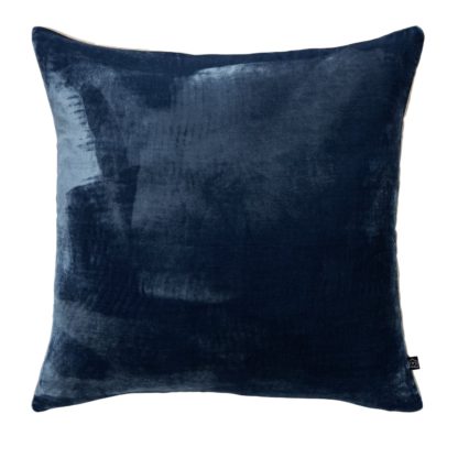 An Image of Habitat Regency 45 x 45cm Velvet Cushion - Ink Blue