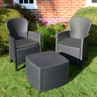 An Image of Trabella Sicily 2 Seater Bistro Set Grey