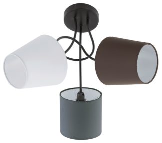 An Image of Eglo Almeida 3 Ceiling Lights with Fabric Shade