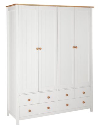 An Image of Habitat Scandinavia 4 Door 6 Drawer Wardrobe - Two Tone