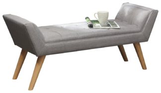 An Image of Milan Fabric Upholstered Bench - Grey