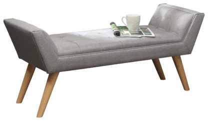 An Image of Milan Fabric Upholstered Bench - Grey