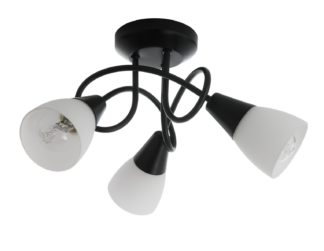 An Image of Argos Home Curico Black Opal Glass 3 Light Ceiling Light