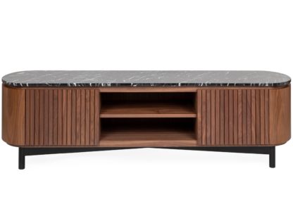 An Image of Heal's Remi AV Unit Walnut and Black Marble Large