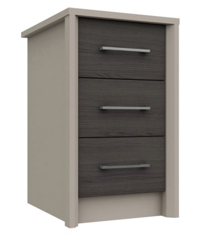 An Image of Lancaster 3 Drawer Bedside Table - Dark Grey